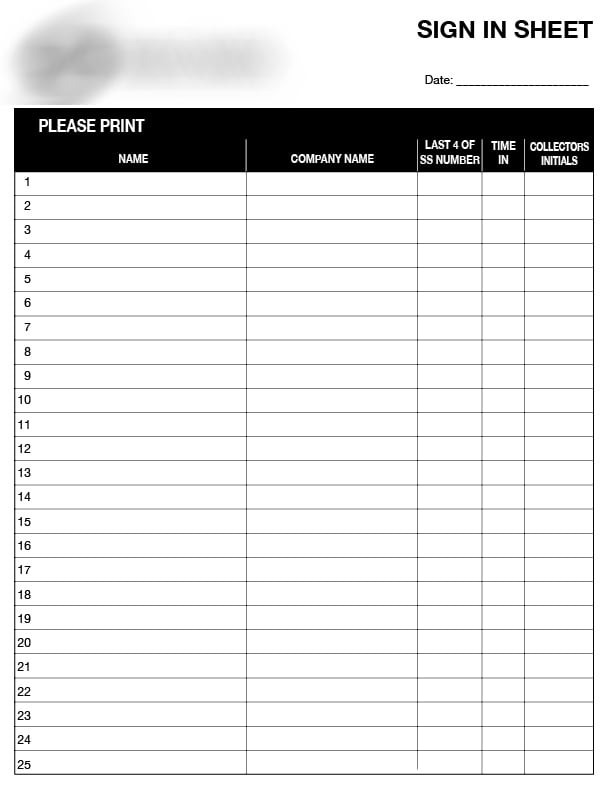 Greenway Custom Sign-in Sheet3